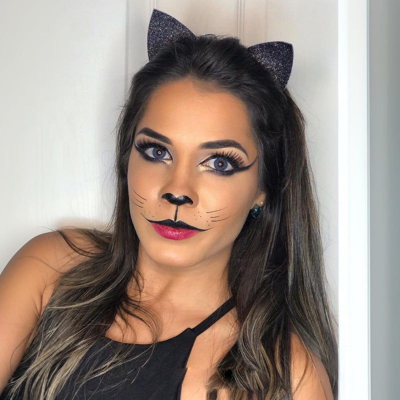 Merroyal Glitter Cat Ears Headband Halloween Fancy Dress Cat Woman Hairband Cosplay (Black) - Image 4